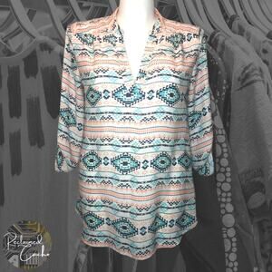 Justify Aztec Print Tunic  - Size Extra Large (XL)